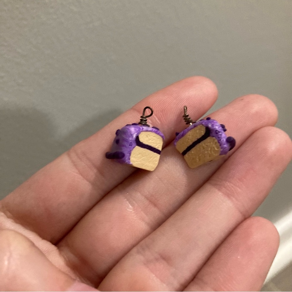 4/$10 - Pair of Mini Cake Slice Earring Charms